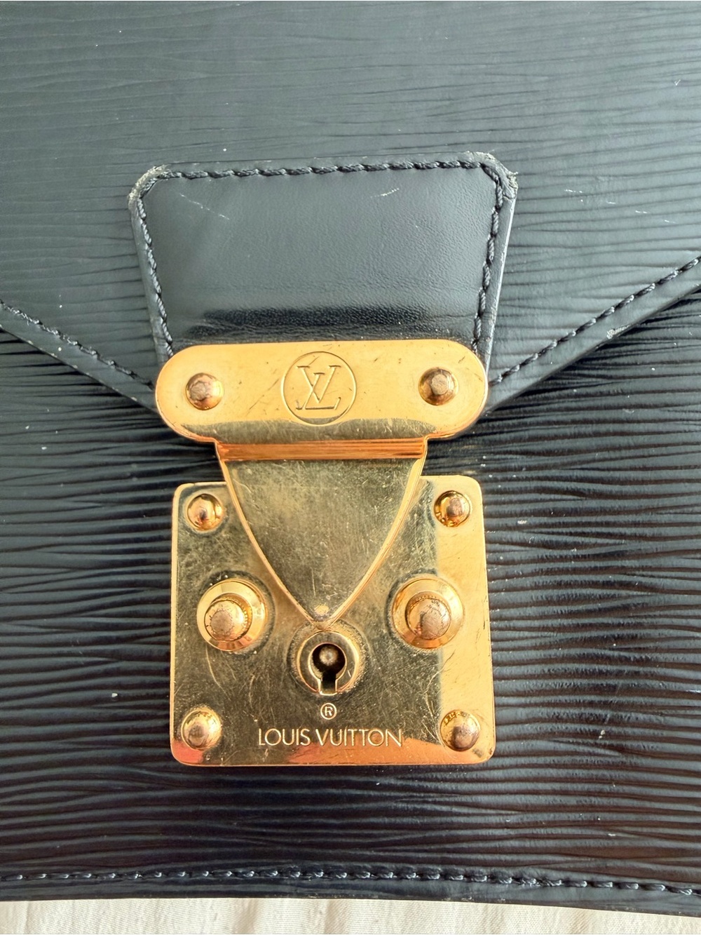 Louis Vuitton Black Epi Leather Envelope Clutch with Gold Hardware - Picture 7 of 12